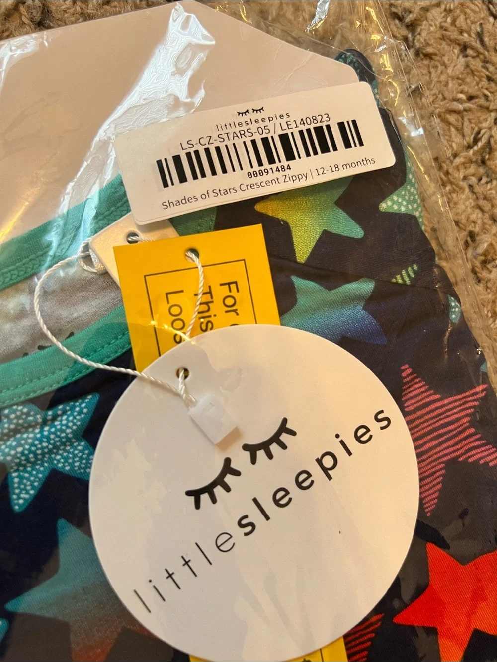 NWT Little Sleepies Shades of Stars Crescent Zippy